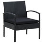 Voir la diapositive 1 : VIDAXL Chaise de jardin avec coussin Resine tressee Noir