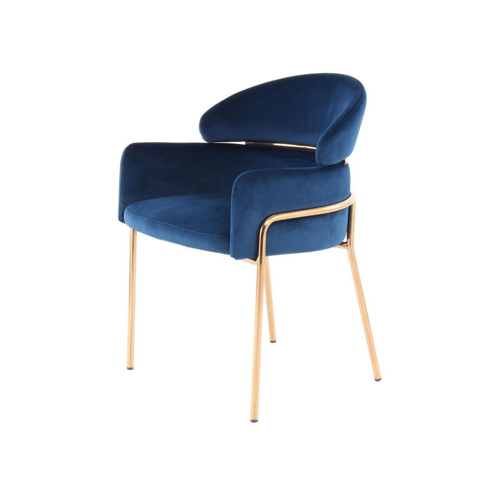 Voir la diapositive 2 : Paris Prix Chaise design en velours  corey  79cm bleu