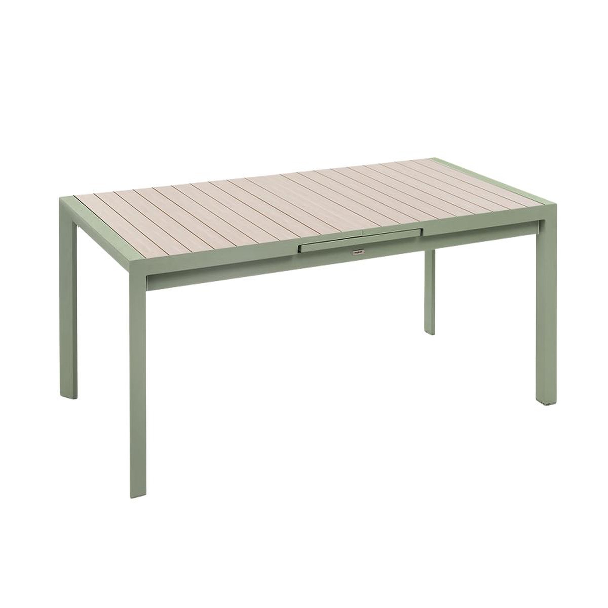 HESPERIDE Table de jardin rectangulaire extensible en aluminium Evasion Lin/Vert Laurier Graphite 8/10 places - Hespéride