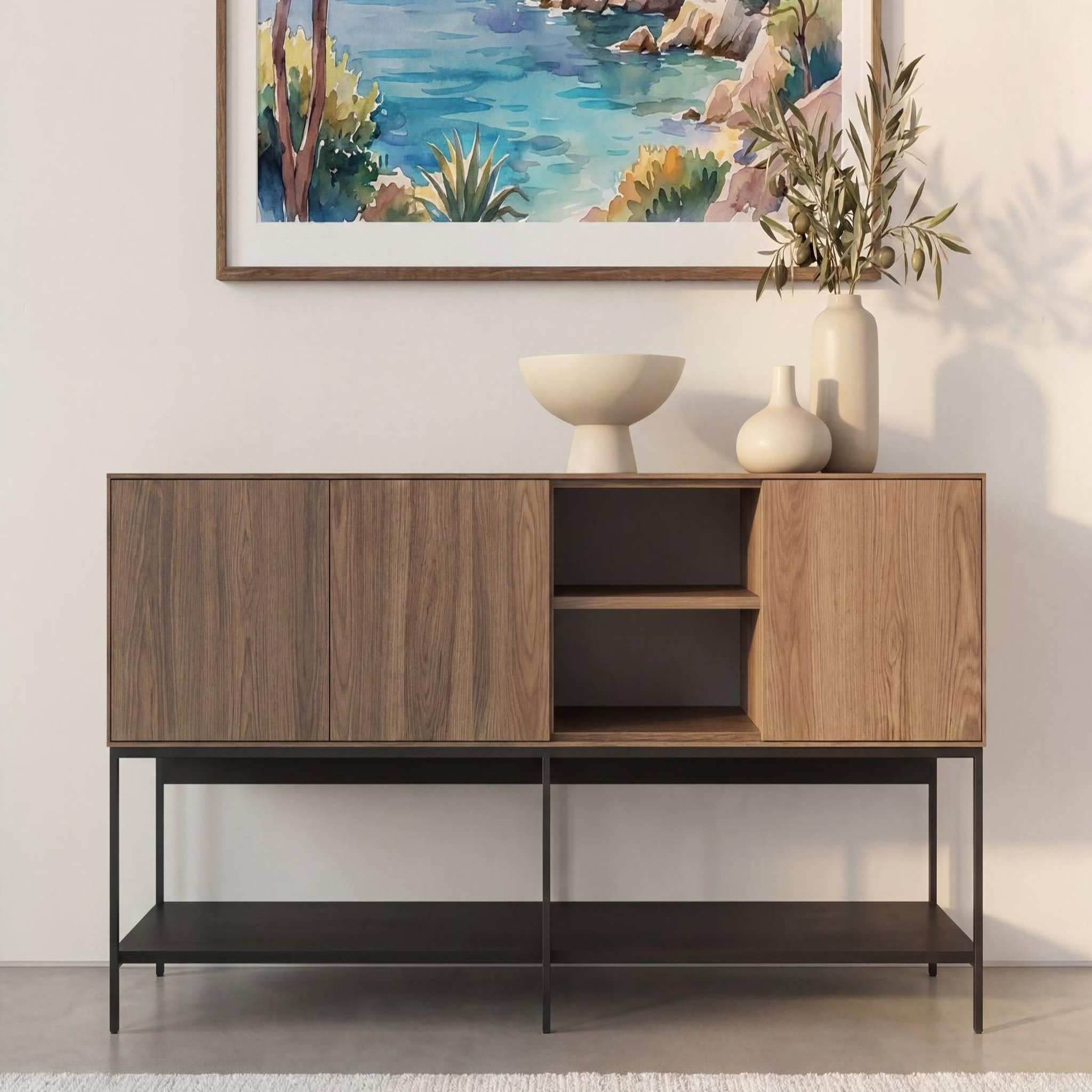 Voir la diapositive 4 : CASANOVA PARIS Tia - buffet 180cm en mélamine chêne clair