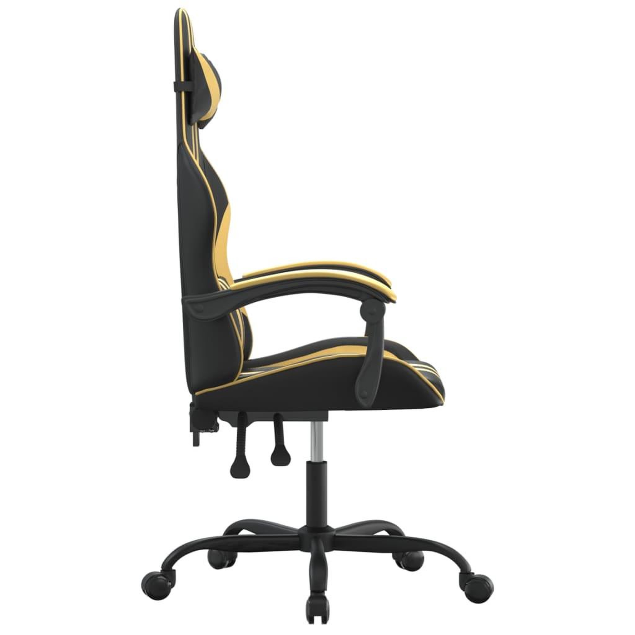 Voir la diapositive 4 : VIDAXL Chaise de jeu pivotante Noir et dore Similicuir