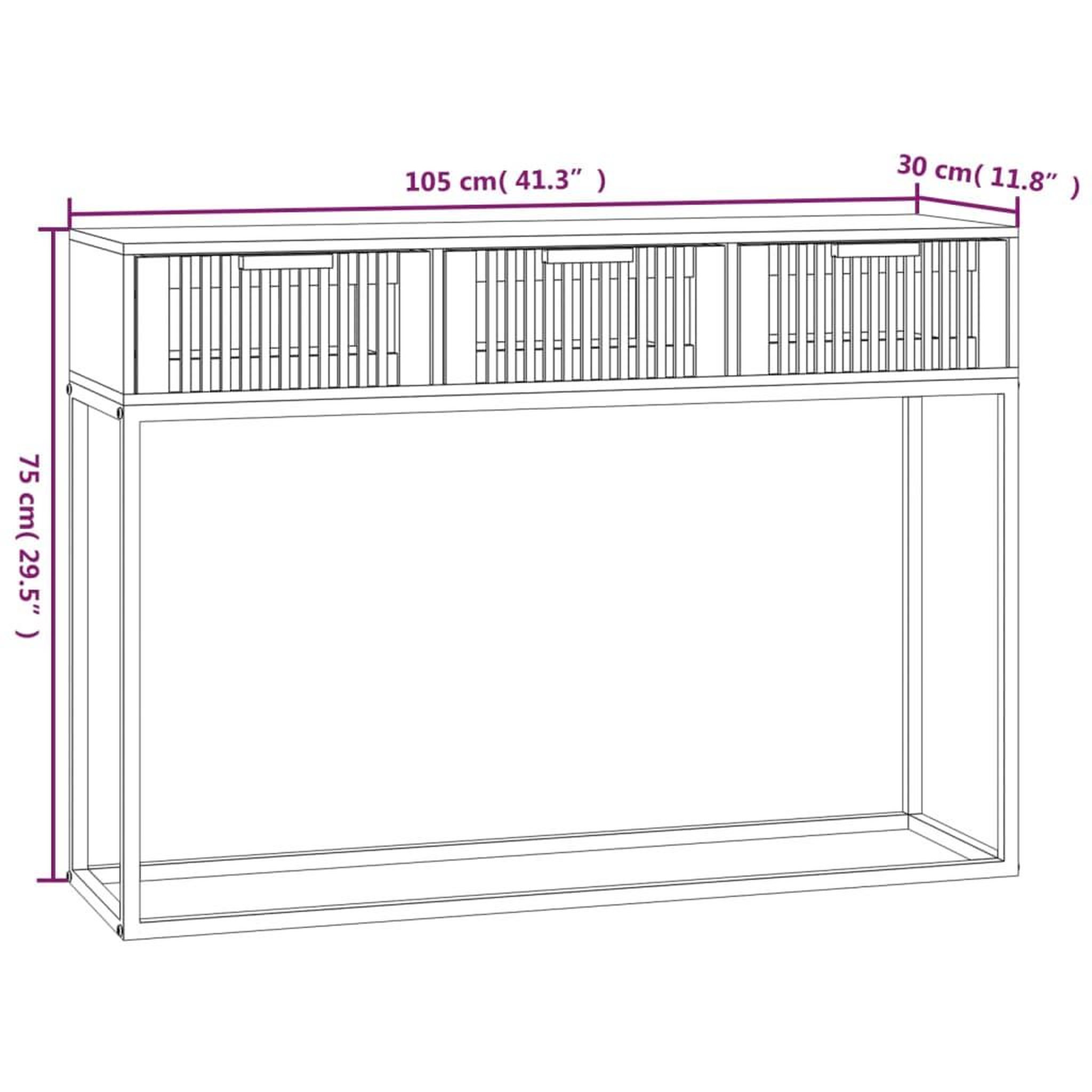 Voir la diapositive 6 : VIDAXL Table console blanc 105x30x75 cm bois d'ingenierie et fer