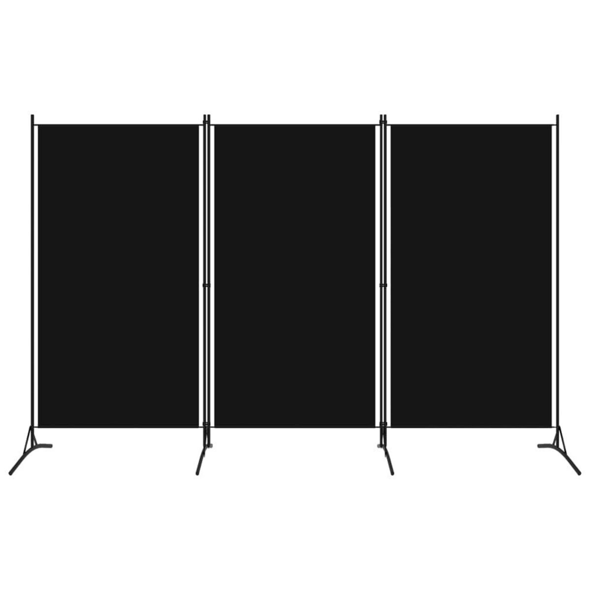 VIDAXL Cloison de separation 3 panneaux Noir 260x180 cm