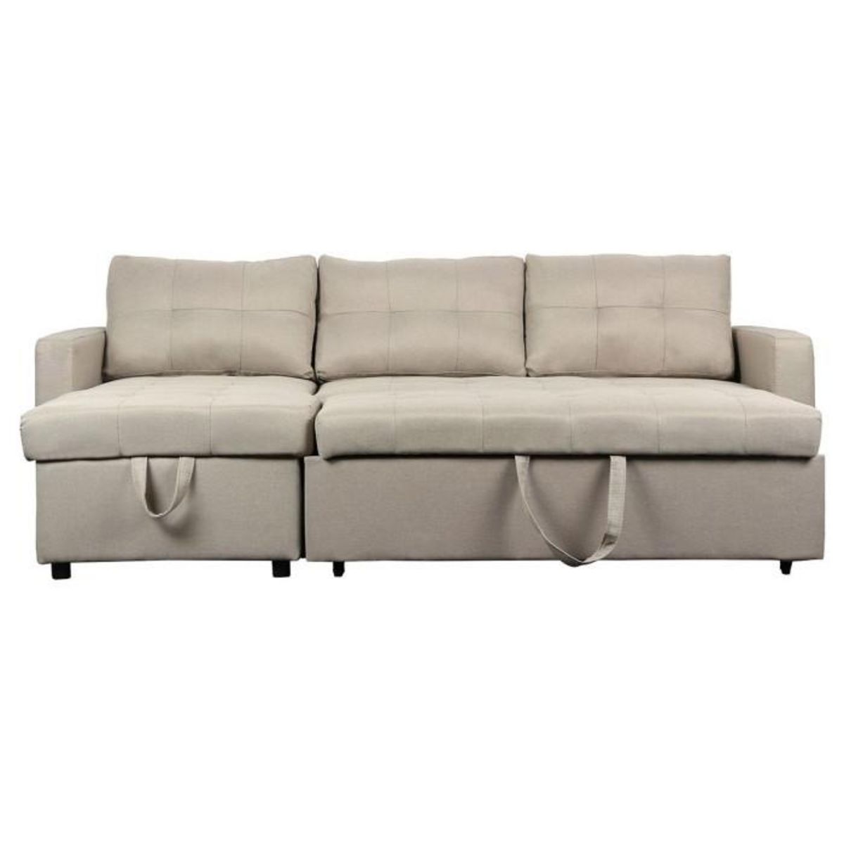 Paris Prix Canapé d'Angle Convertible Tissu  Corto  221cm Beige