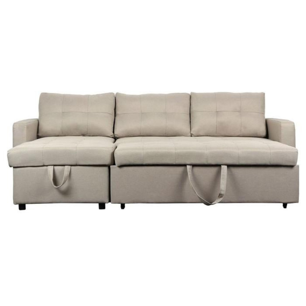 Paris Prix Canapé d'Angle Convertible Tissu  Corto  221cm Beige