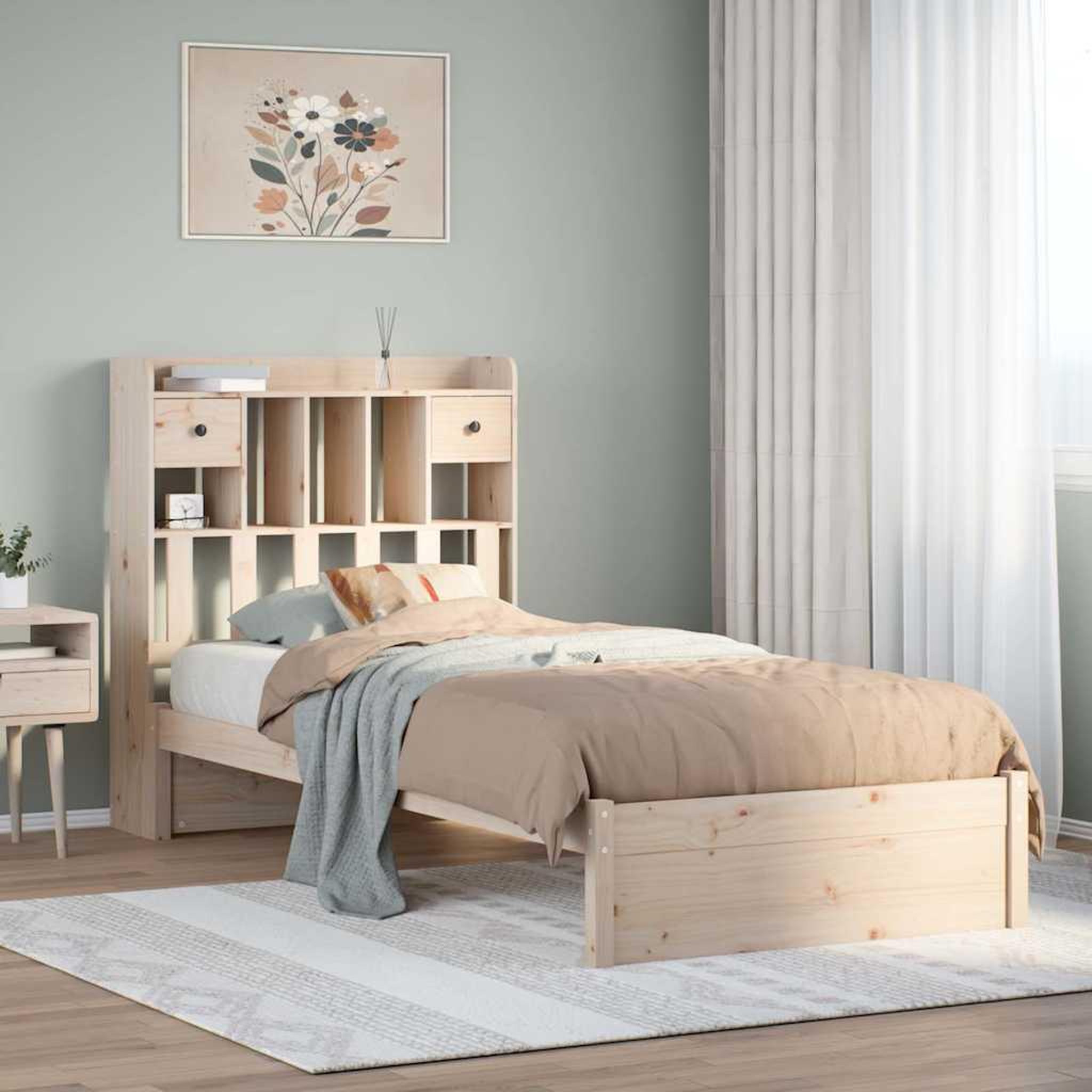 VIDAXL Lit bibliotheque sans matelas 75x190 cm bois de pin massif