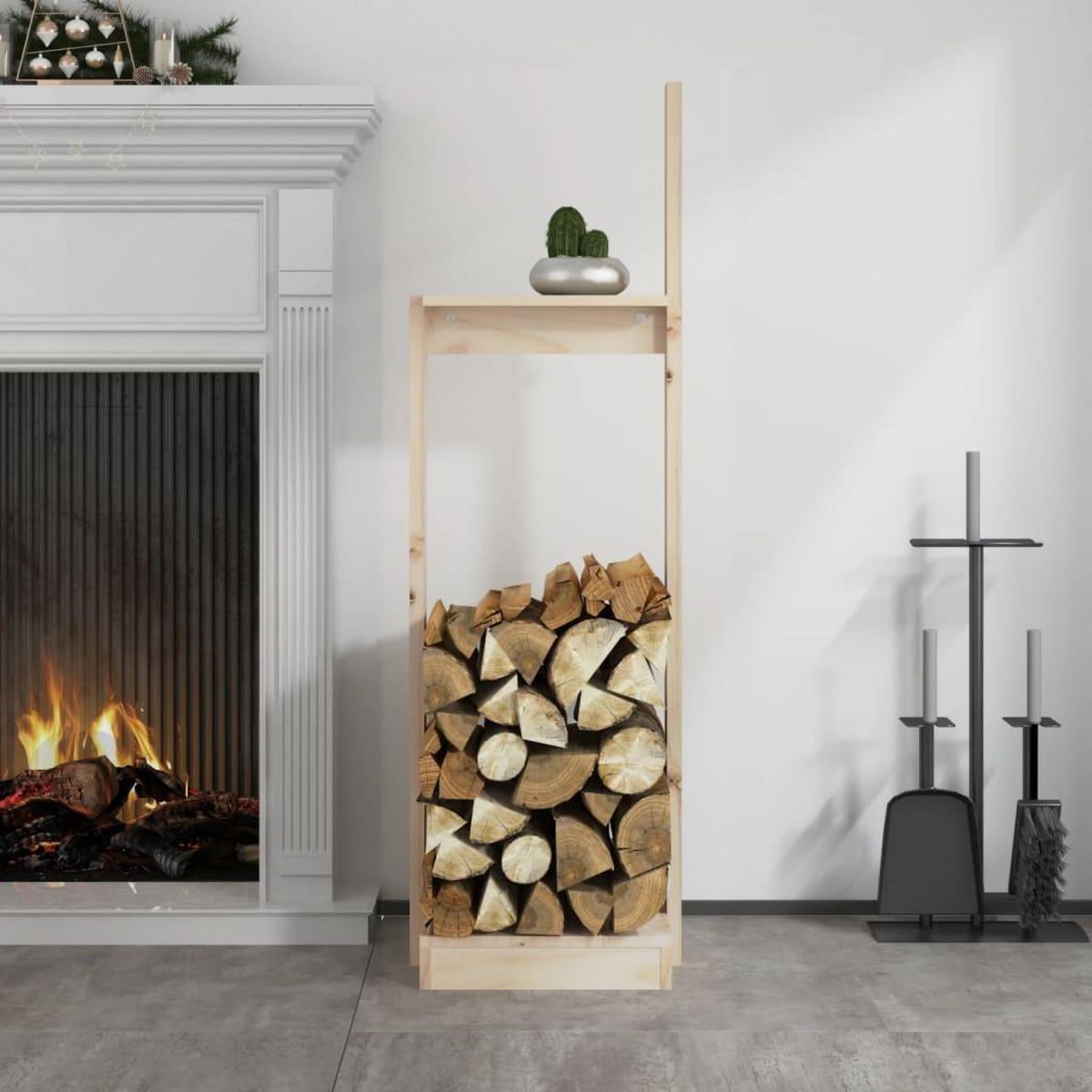 VIDAXL Porte-buches 33,5x30x110 cm Bois massif de pin