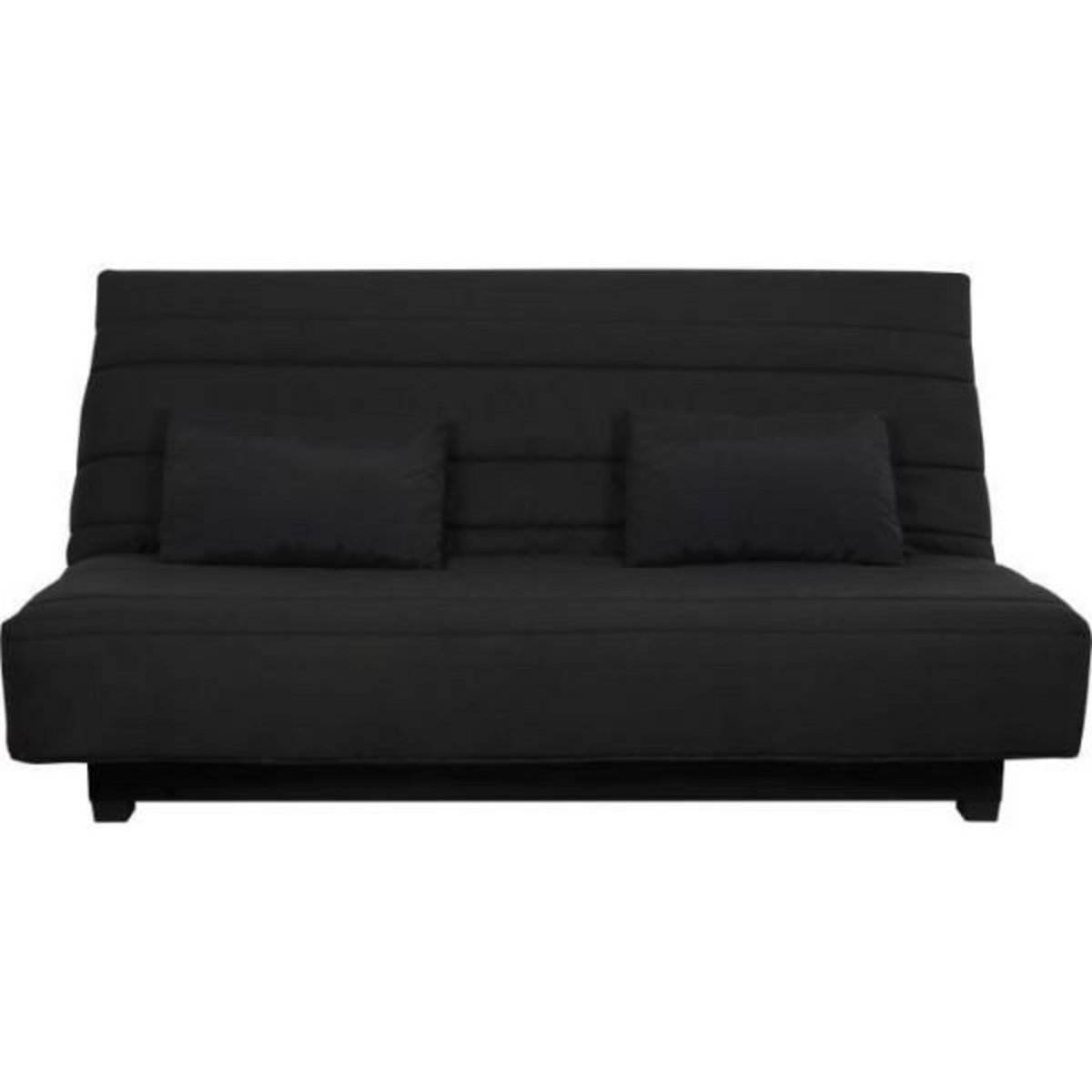 DUNLOPILLO Banquette Clic clac 2 places REVEUR - Tissu noir - Matelas DUNLOPILLO - Couchage 188x128 cm