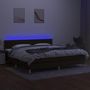 Voir la diapositive 3 : VIDAXL Sommier a lattes de lit matelas et LED Marron fonce 200x200 cm
