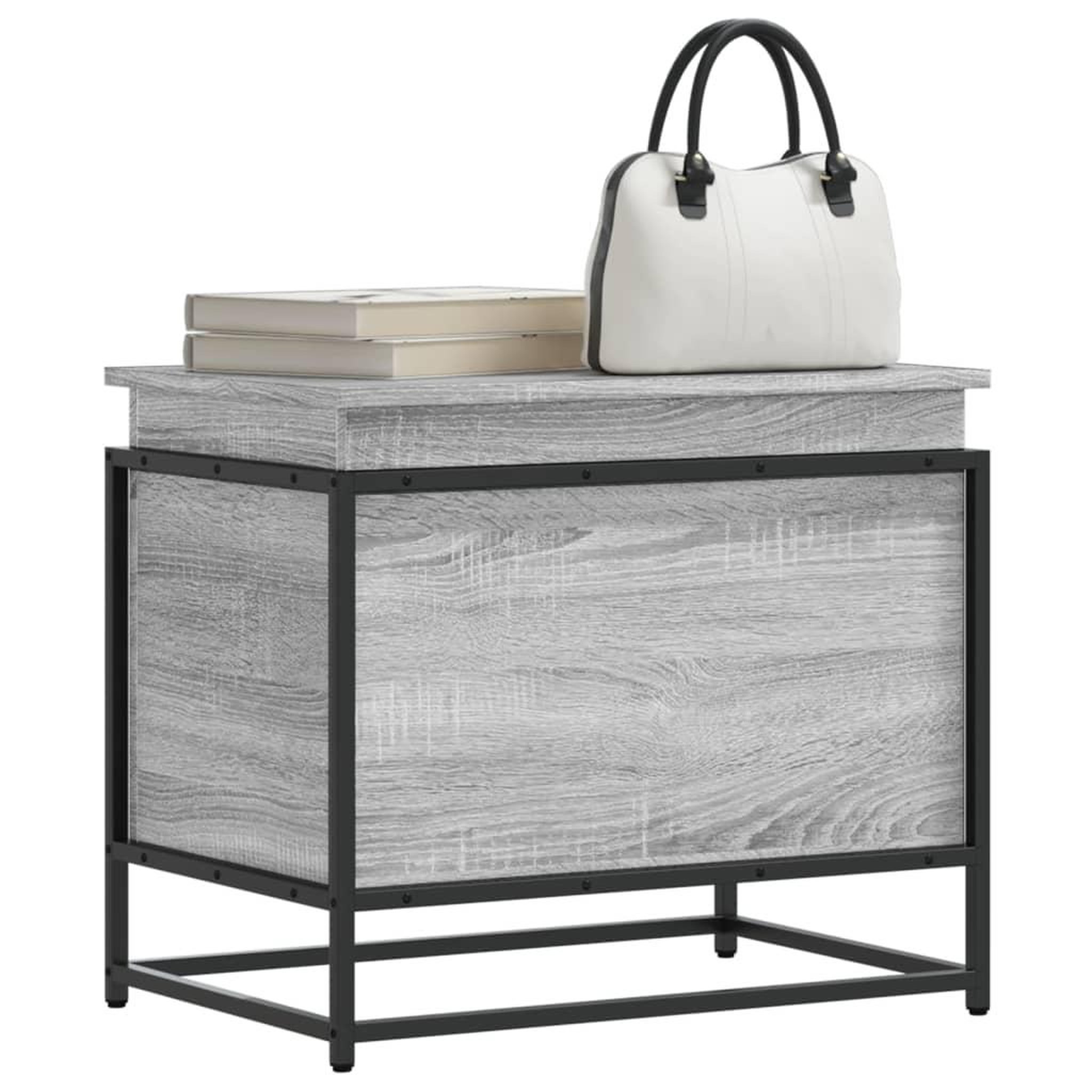 VIDAXL Boîte de rangement avec couvercle sonoma gris bois d'ingenierie