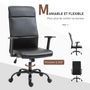 Voir la diapositive 5 : VINSETTO Vinsetto Fauteuil de bureau manager ergonomique pivotant 360° hauteur assise réglable revêtement synthétique PU noir