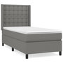 Voir la diapositive 2 : VIDAXL Sommier a lattes de lit avec matelas Gris fonce 80x200 cm Tissu