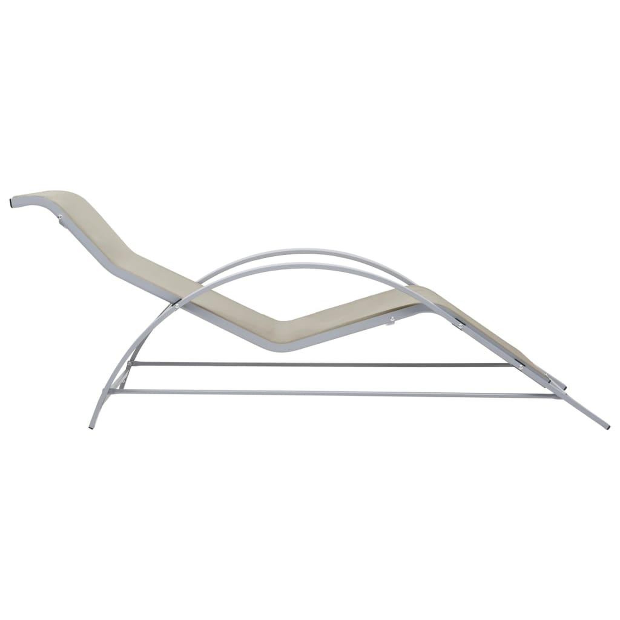 Voir la diapositive 5 : VIDAXL Chaises longues lot de 2 avec table aluminium creme