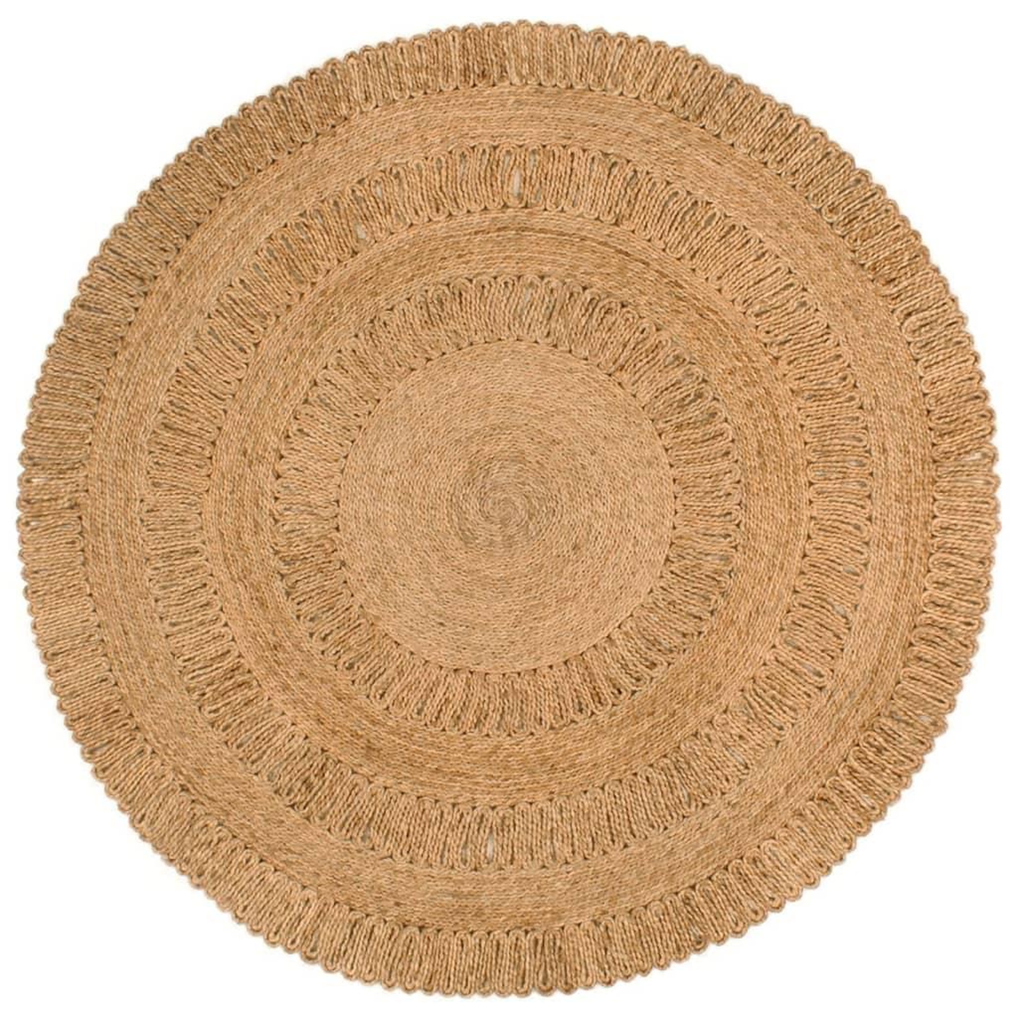 Voir la diapositive 1 : VIDAXL Tapis Jute tresse a la main 150 cm Rond