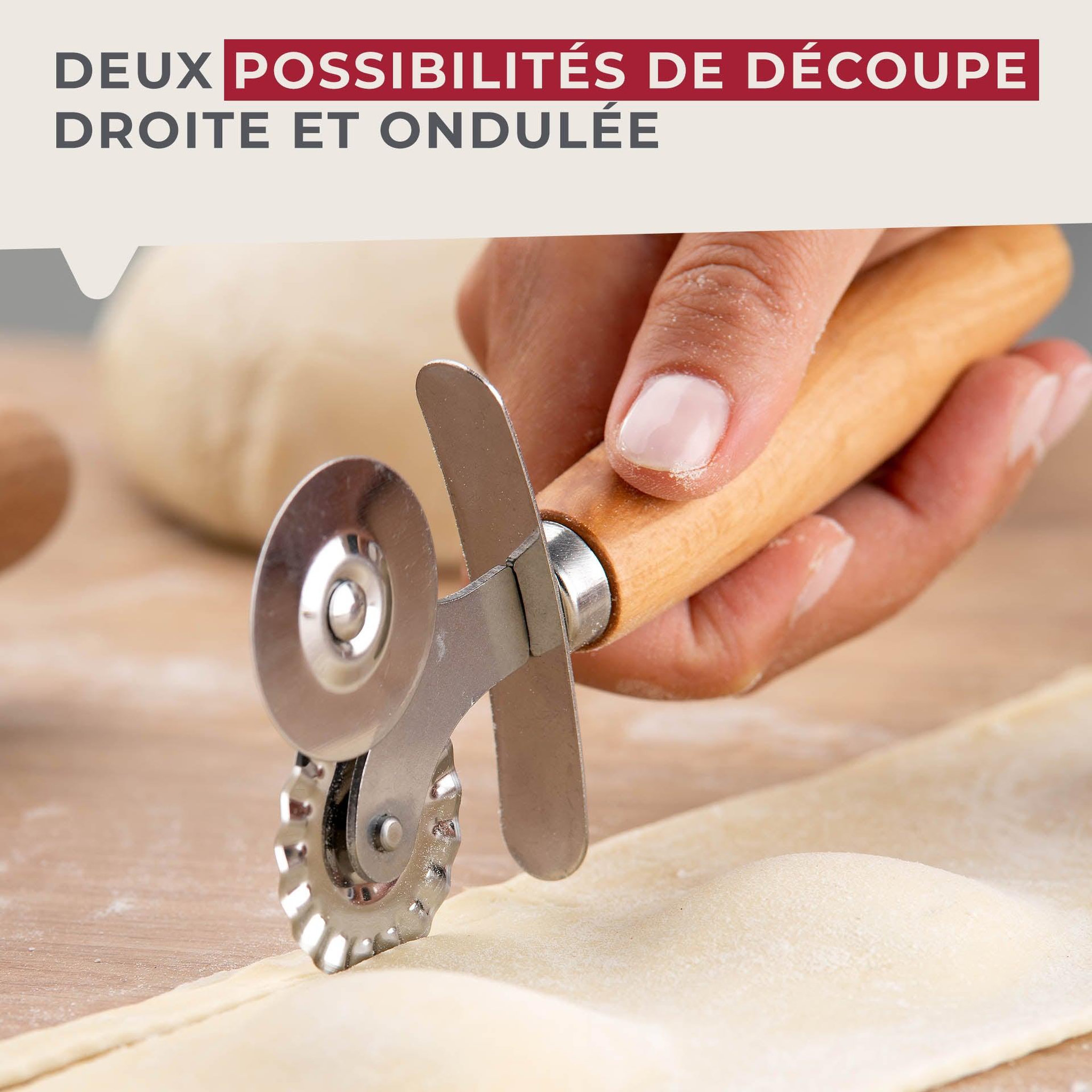 Voir la diapositive 6 : Fackelmann Roulette double embout pour pâtes fraiches 16 cm fackelmann pizza & pasta