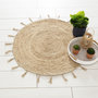 Voir la diapositive 4 : ATMOSPHERA Tapis à franges rond en jute Cosy - Diam. 80 cm - Beige