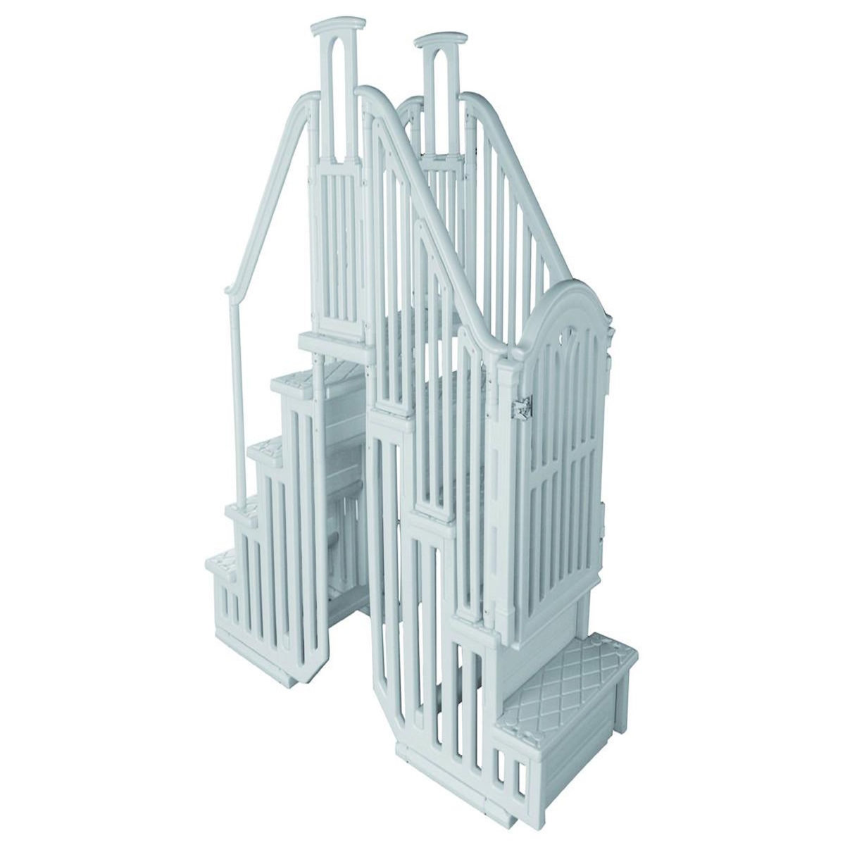 Habitat et Jardin Escalier double pour piscine   Bruno   avec porte de sécurité pour enfant