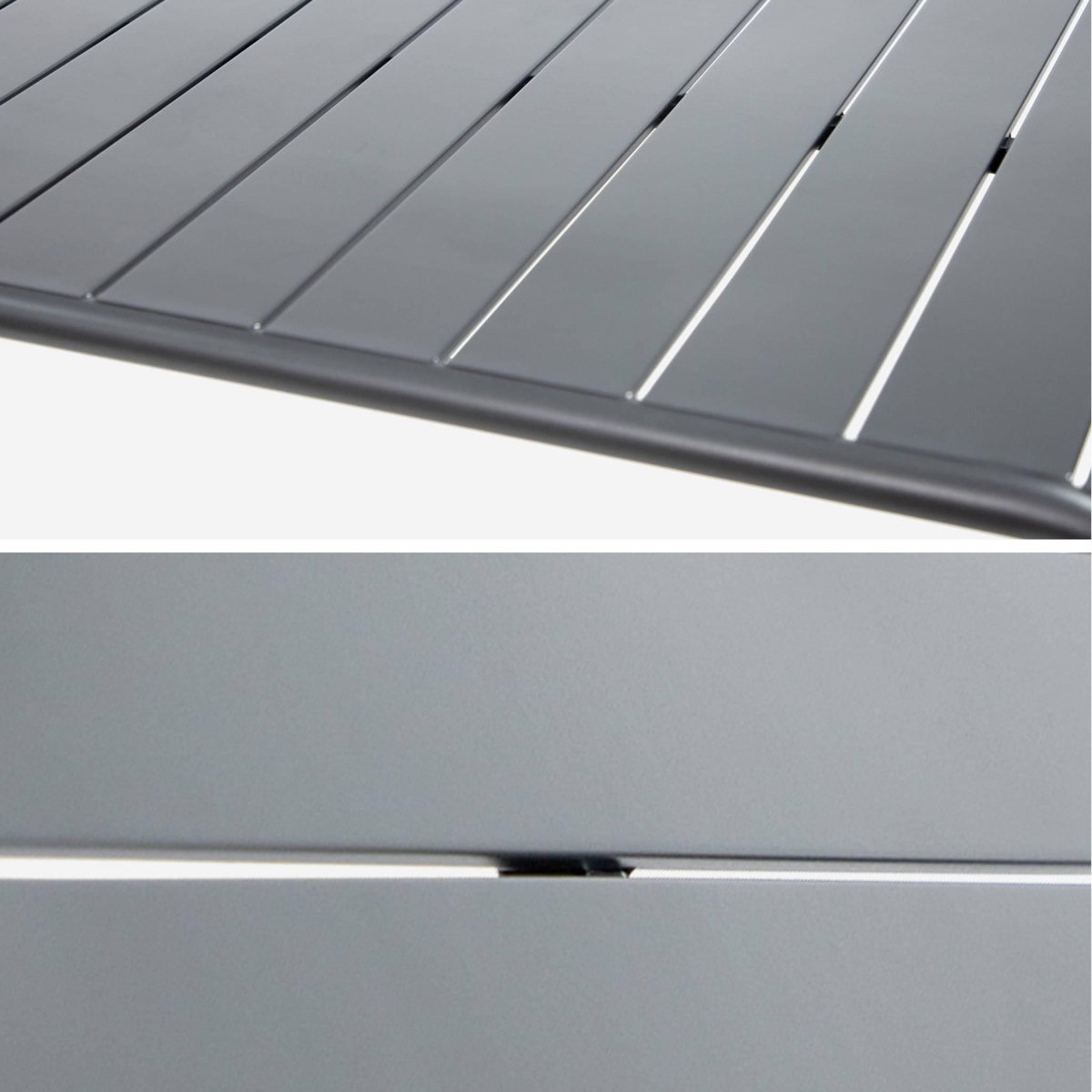 SWEEEK Table haute de jardin métal 4 places, Amelia 120 x 70cm x 95cm