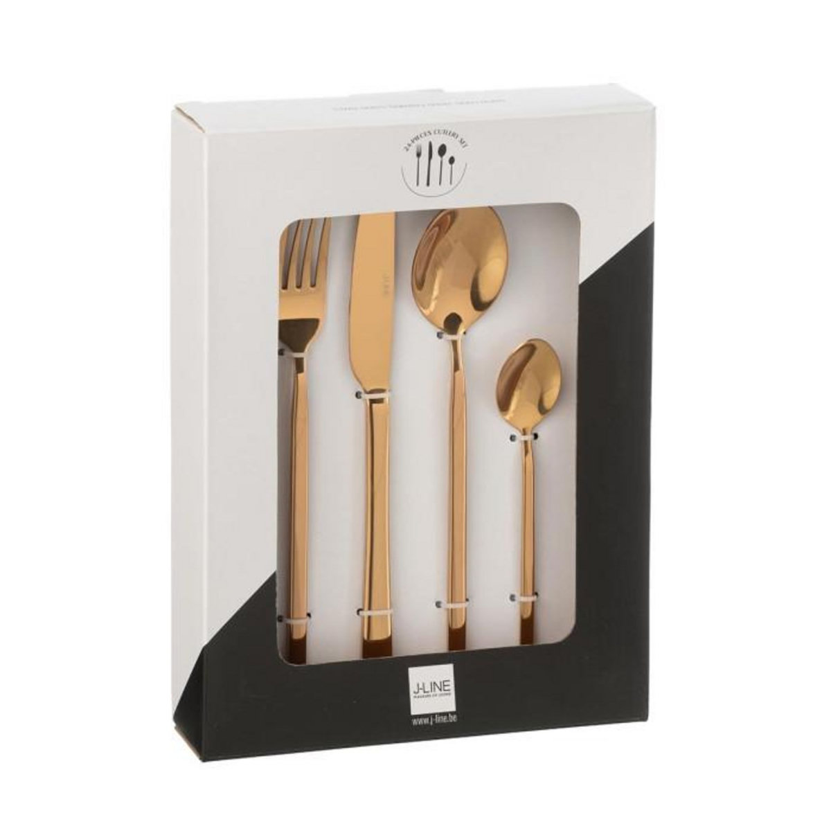 Paris Prix Ménagère 24 Pièces en Inox  Brillant  27cm Cuivre