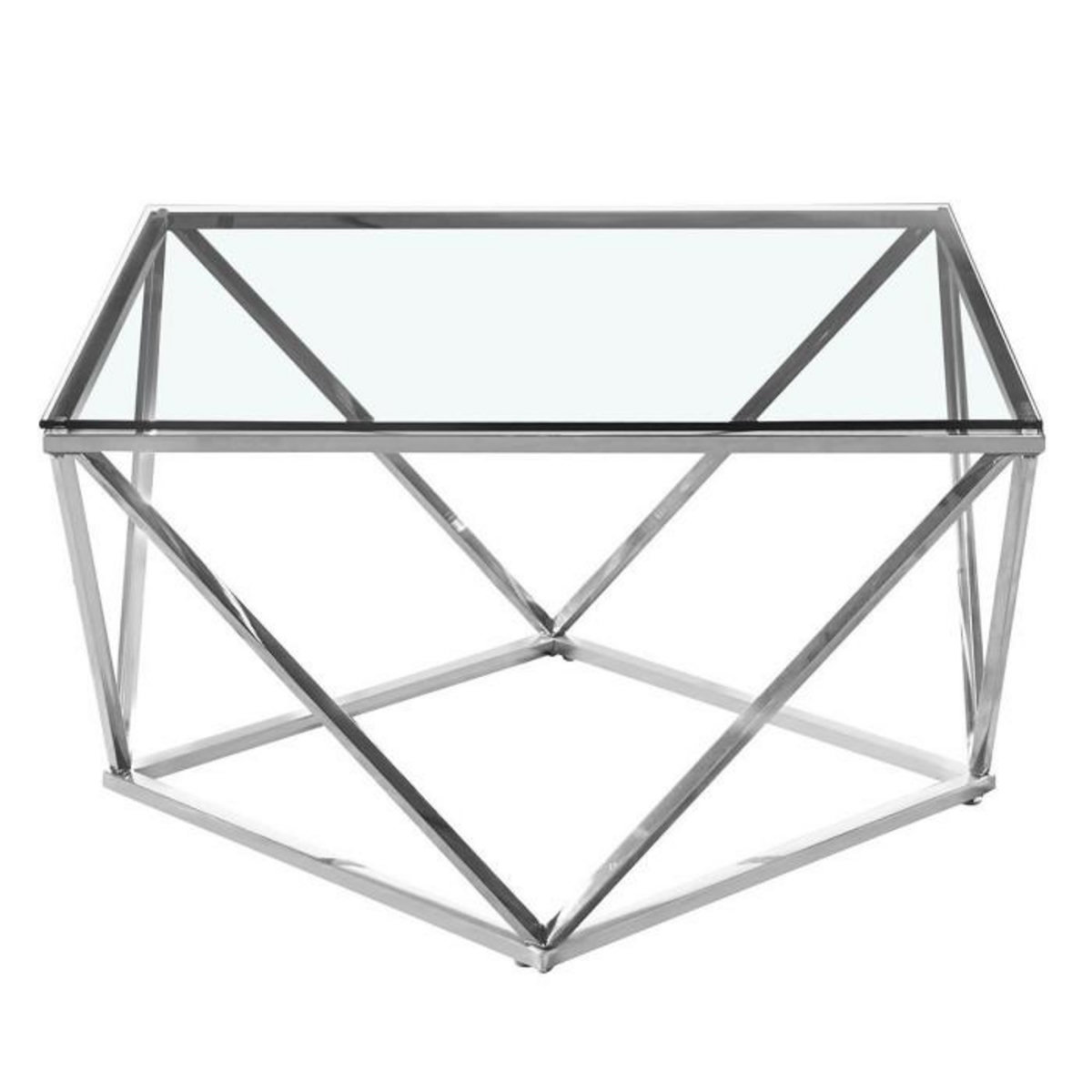 Paris Prix Table Basse Design en Verre  Lora  80cm Argent
