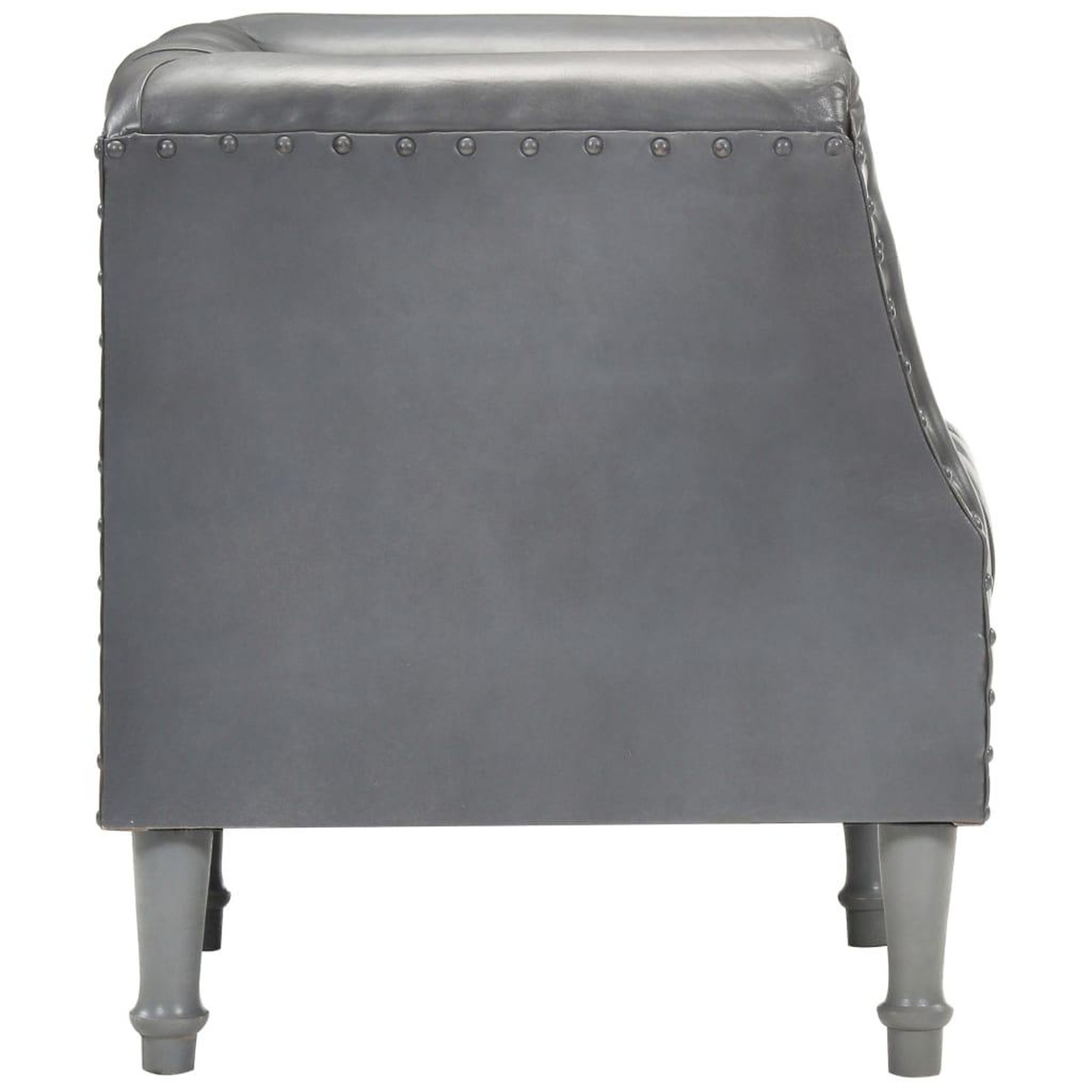 Voir la diapositive 3 : VIDAXL Chaise cabriolet Gris Cuir veritable de chevre