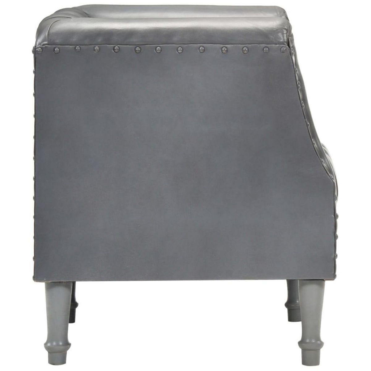 VIDAXL Chaise cabriolet Gris Cuir veritable de chevre