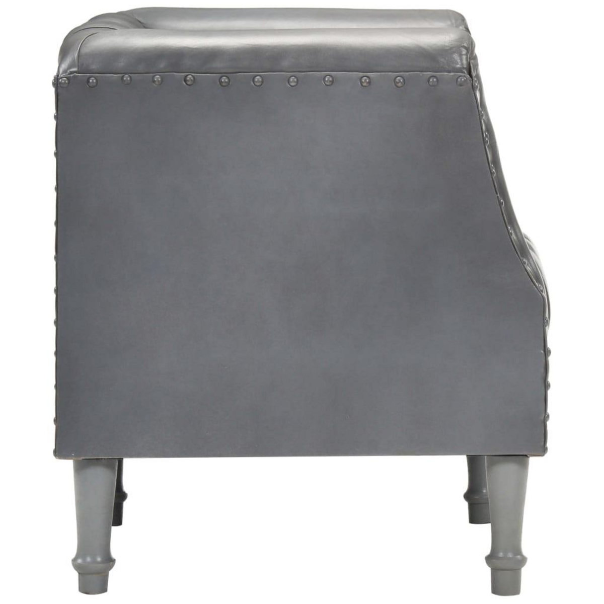 VIDAXL Chaise cabriolet Gris Cuir veritable de chevre