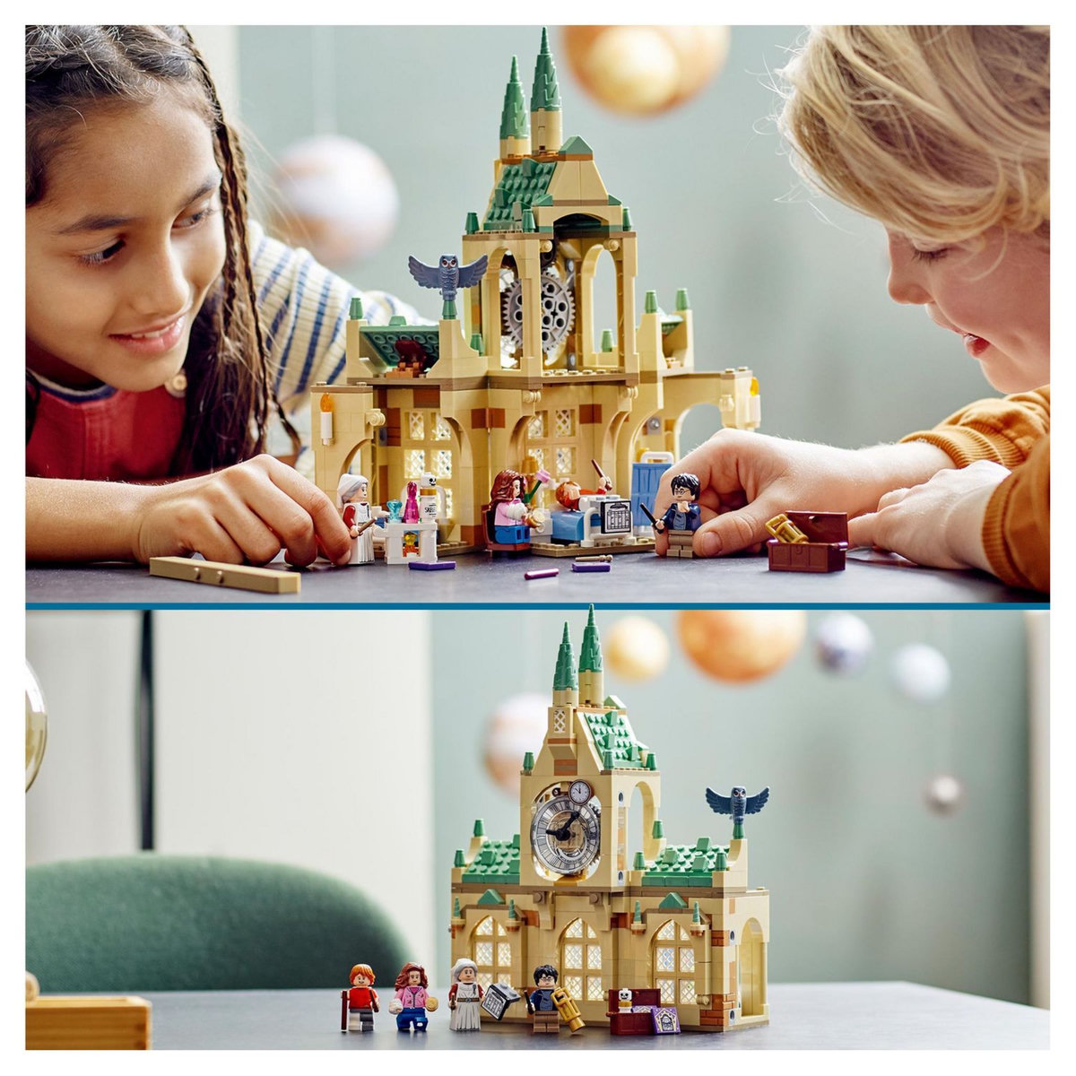 LEGO Harry Potter 76398 L&rsquo;Infirmerie de Poudlard, Château et Tour de l'Horloge, Jouet à Construire Prisonnier d'Azkaban, Avec Minifigure Ron Weasley
