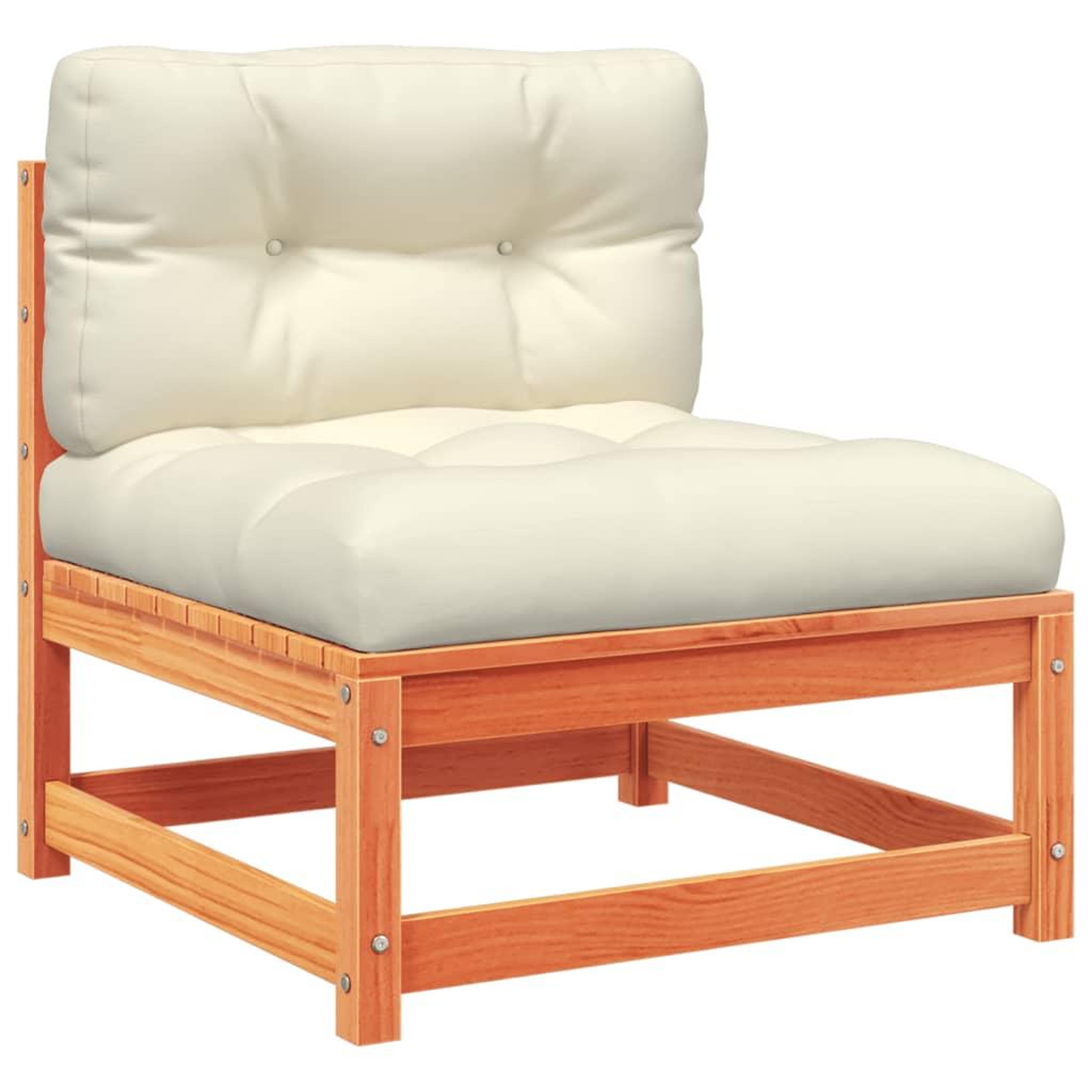 Voir la diapositive 5 : VIDAXL Salon de jardin 7 pcs avec coussins cire marron bois pin massif
