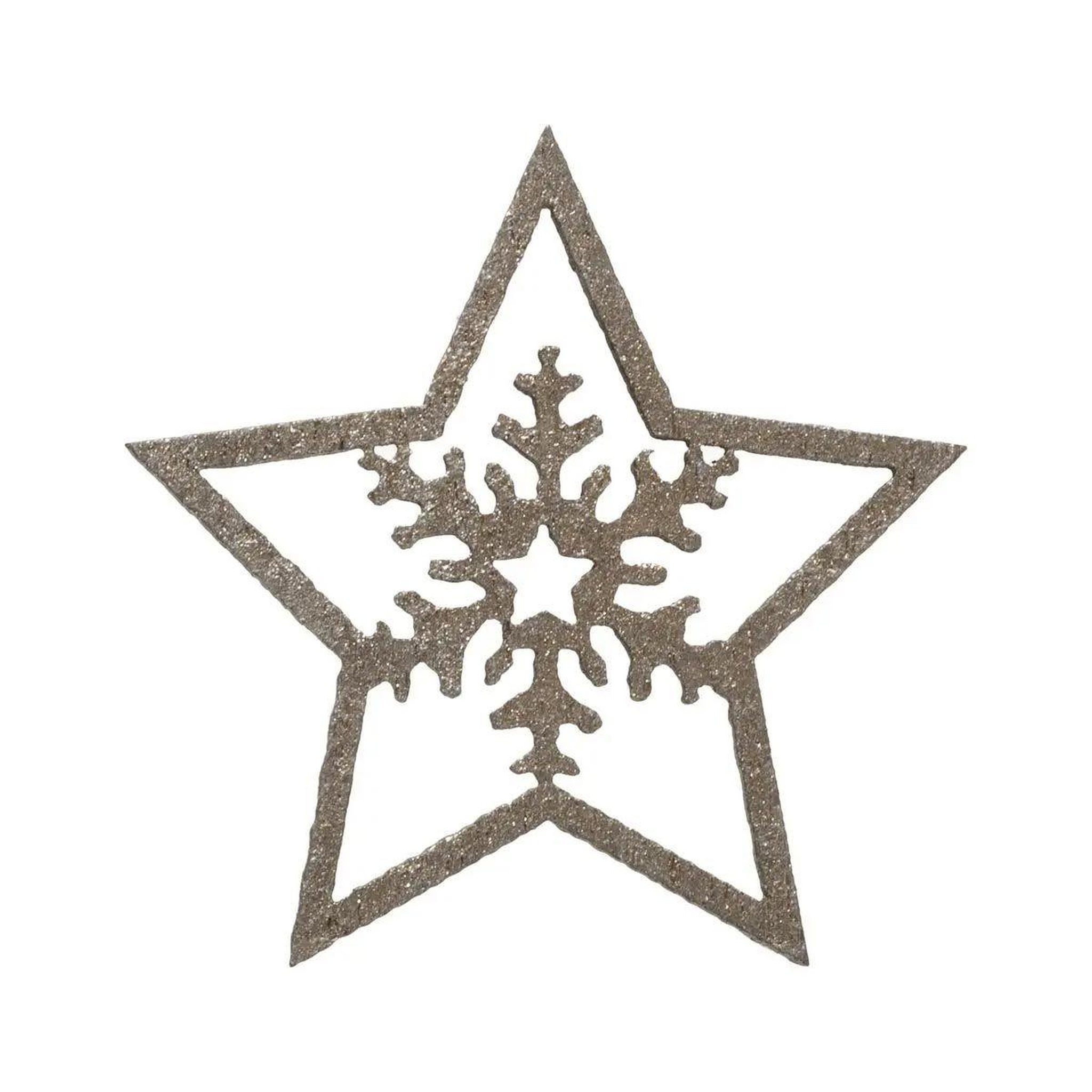 Voir la diapositive 2 : ATMOSPHERA Lot de 100 étoiles en bois  bocal  7cm or