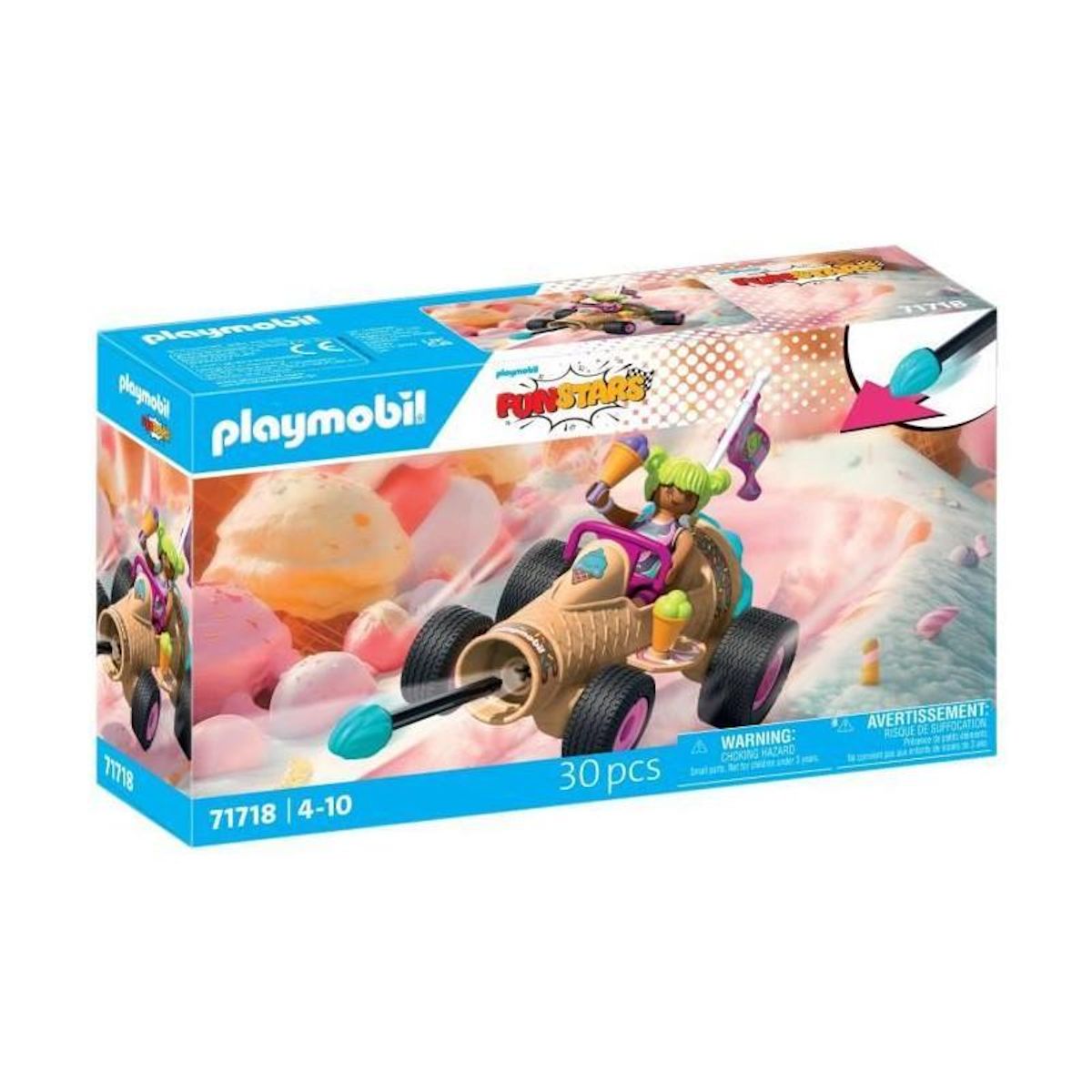 PLAYMOBIL Playmobil 71718 Kart cornet de glace, Funstars
