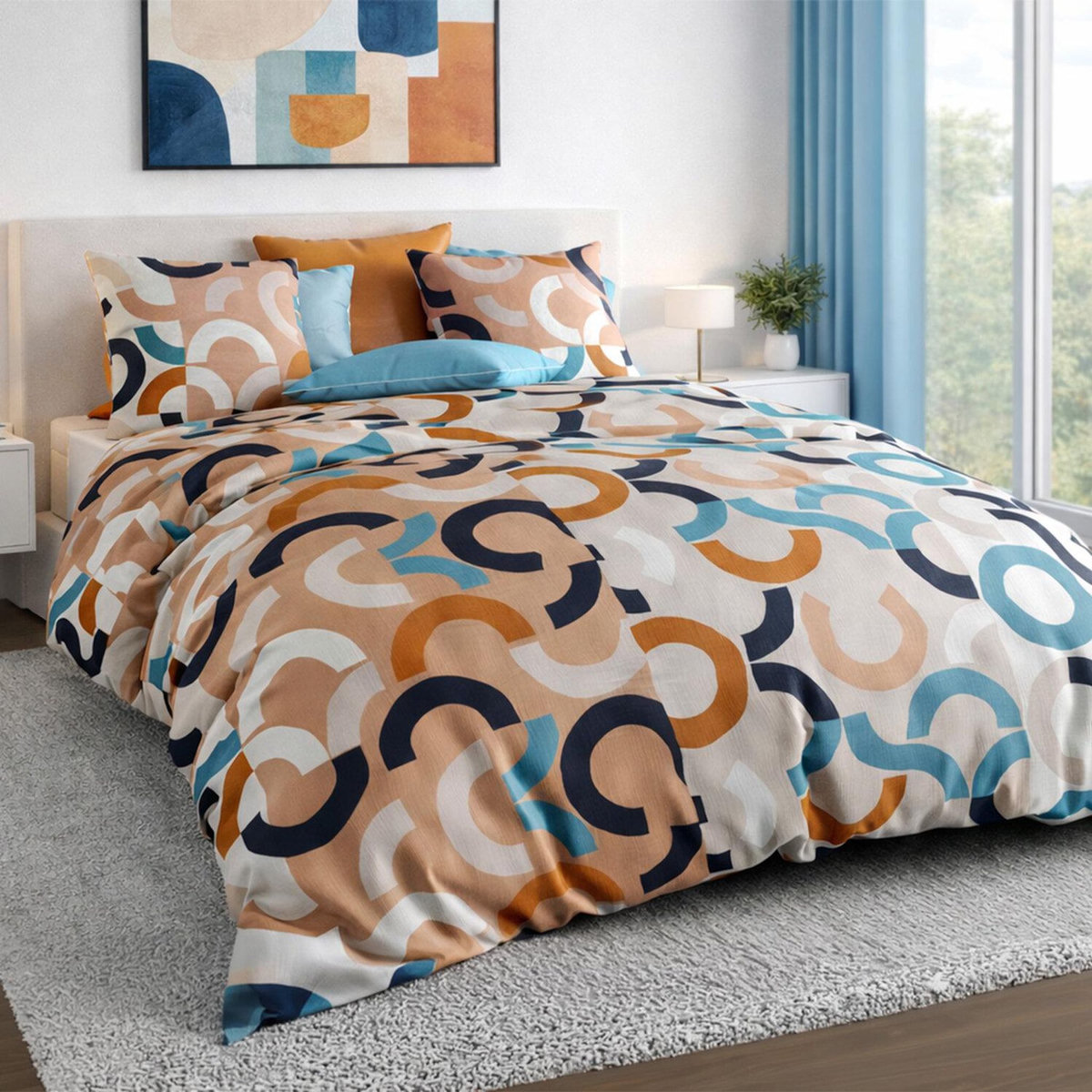 ATELIER DU COTON Parure housse de couette coton 57fils, igor