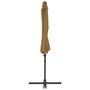 Voir la diapositive 4 : VIDAXL Parasol de jardin en porte-a-faux avec mat en acier taupe