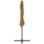 Voir la diapositive 4 : VIDAXL Parasol de jardin en porte-a-faux avec mat en acier taupe