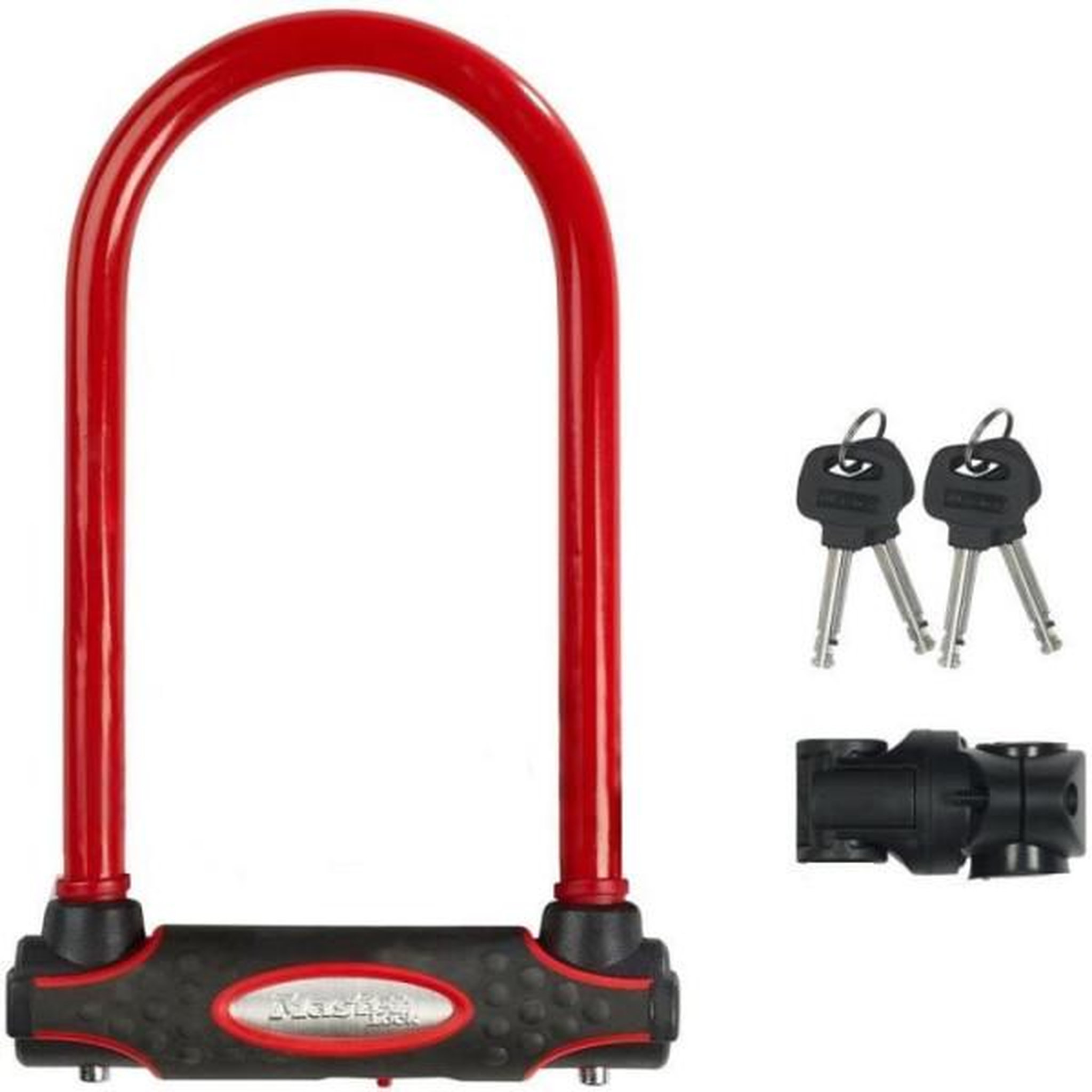 Master lock MASTER LOCK Antivol Vélo U [A Clé] [Support de Vélo Universel] [Antivol Certifié] [Rouge] 8195EURDPROCOLR