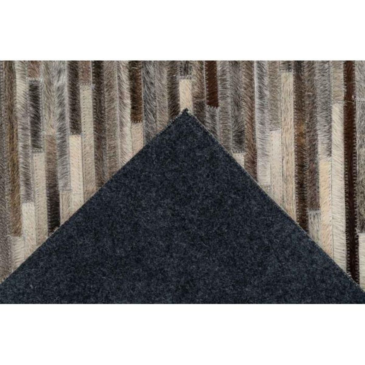 Paris Prix Tapis Fait Main à Poils Courts  Ravi  Crème & Noir