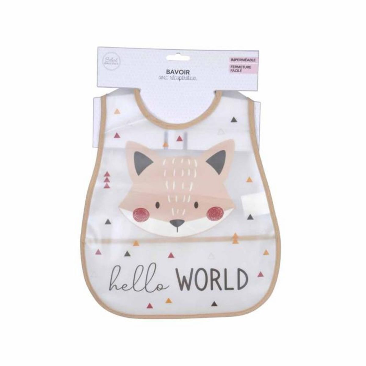 Paris Prix Bavoir avec Récupérateur  Renard  34cm Beige