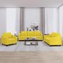 Voir la diapositive 1 : VIDAXL Ensemble de canapes 3 pcs avec coussins Jaune clair Tissu