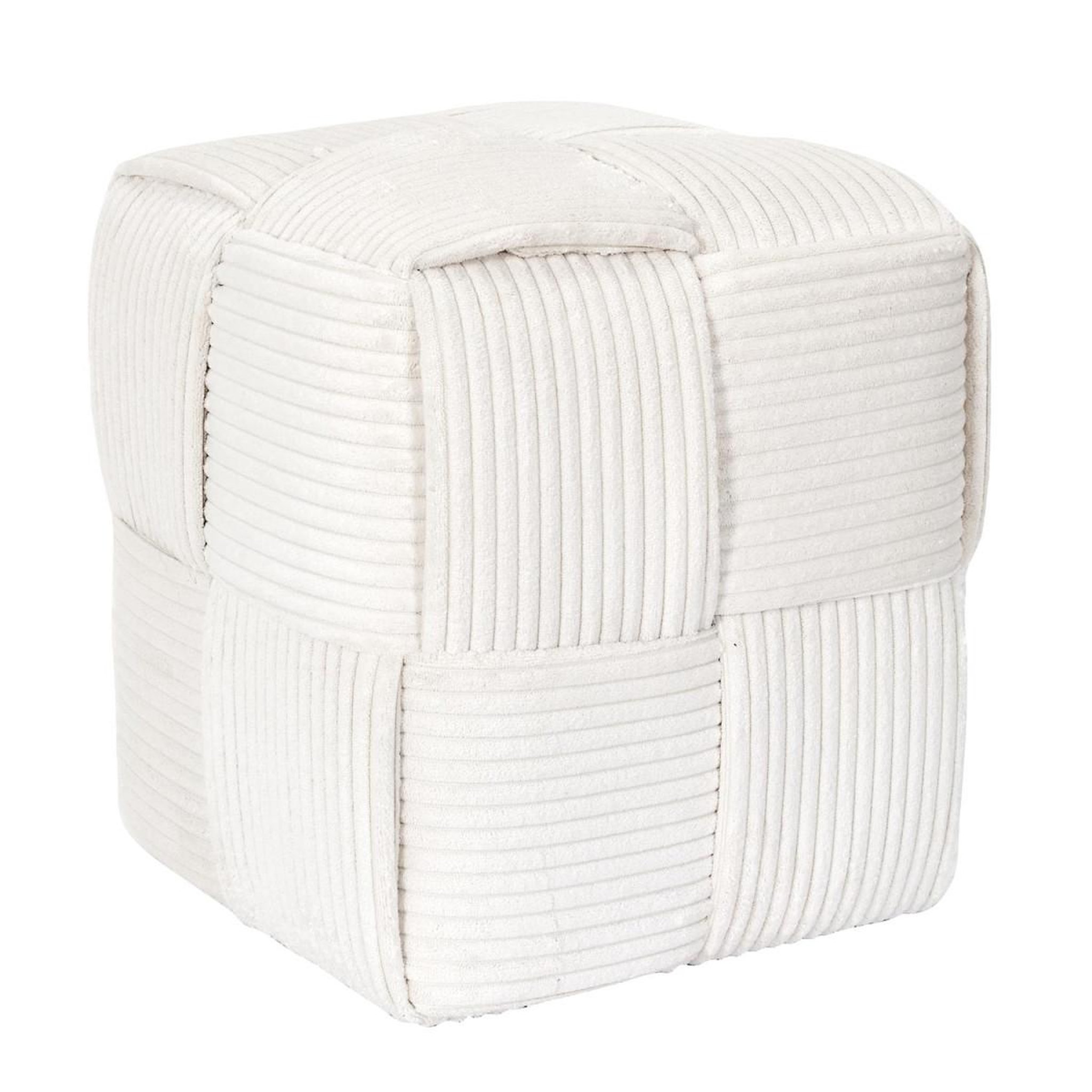 The Home Deco Factory Pouf côtelé tressé  scott  38cm beige