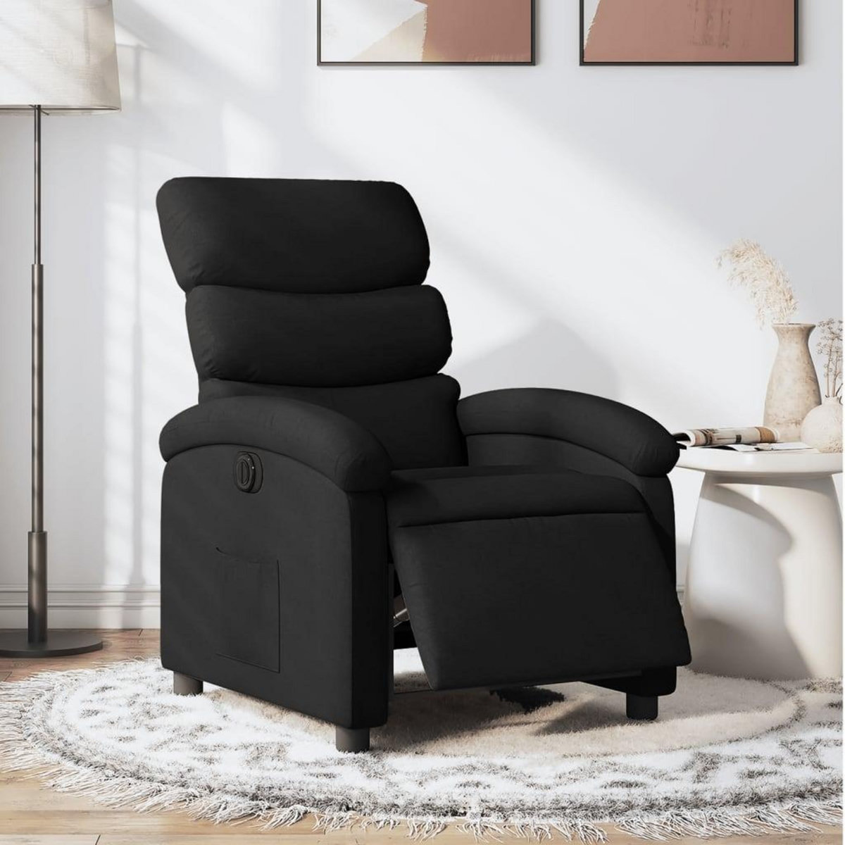 VIDAXL Fauteuil inclinable electrique Noir Tissu