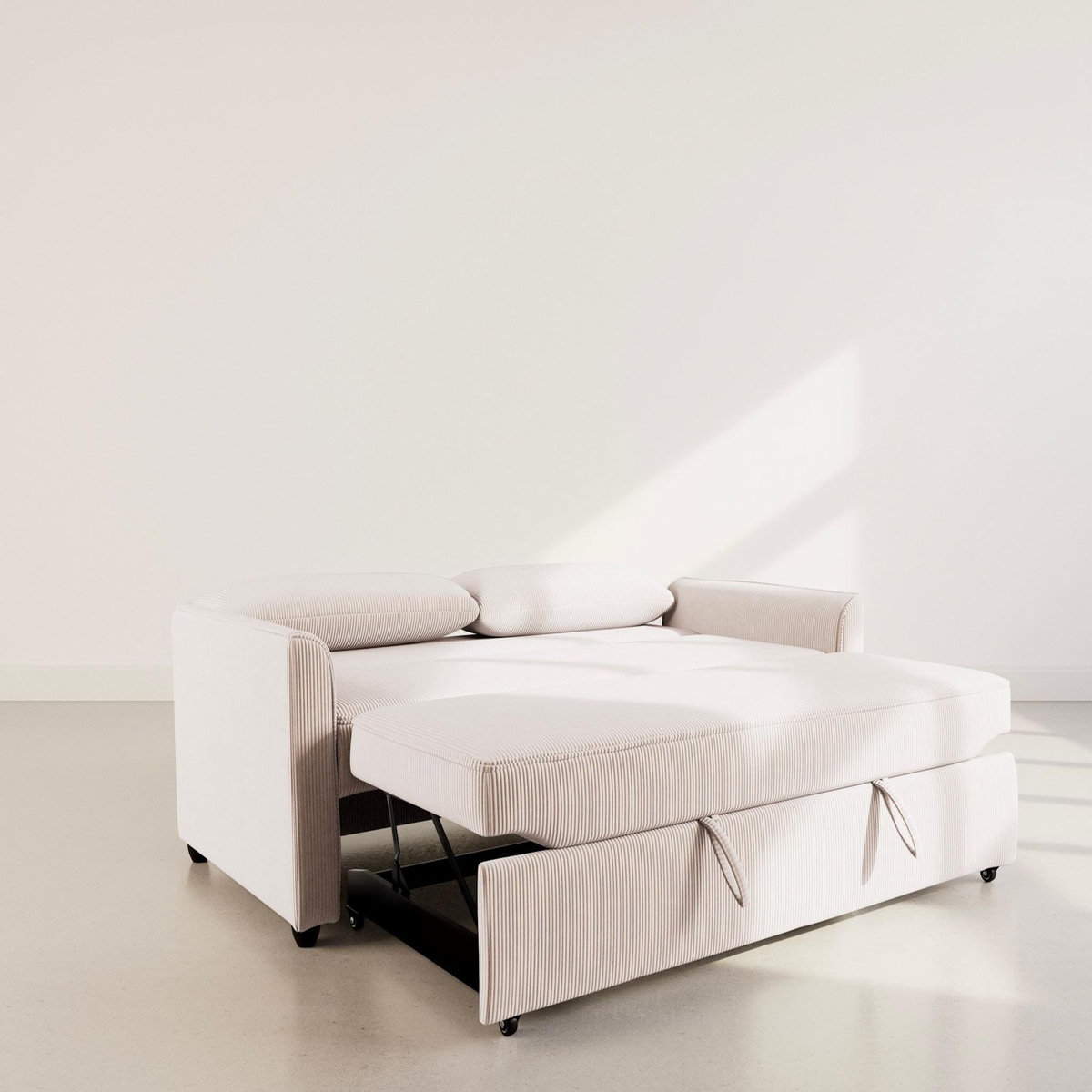 BEST MOBILIER Ernest - canapé droit 3 places convertible en velours côtelé