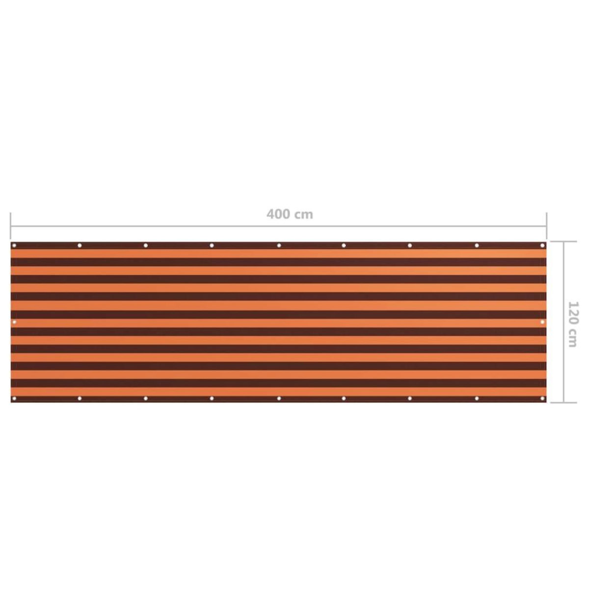 VIDAXL Ecran de balcon Orange et marron 120x400 cm Tissu Oxford