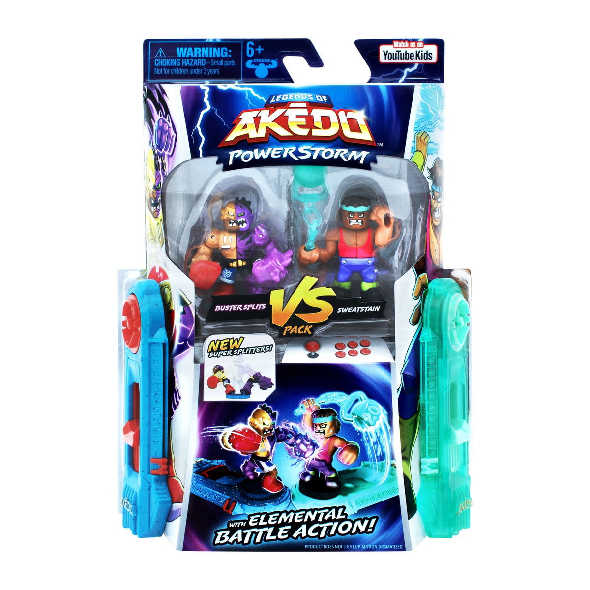 MOOSE TOYS Pack Figurines Akedo PowerStorm Buster Splits vs Sweatstain