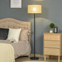 Voir la diapositive 2 : HOMCOM Lampadaire cannage style cosy 40 W max. H.153 cm piètement mât noir abat-jour cannage