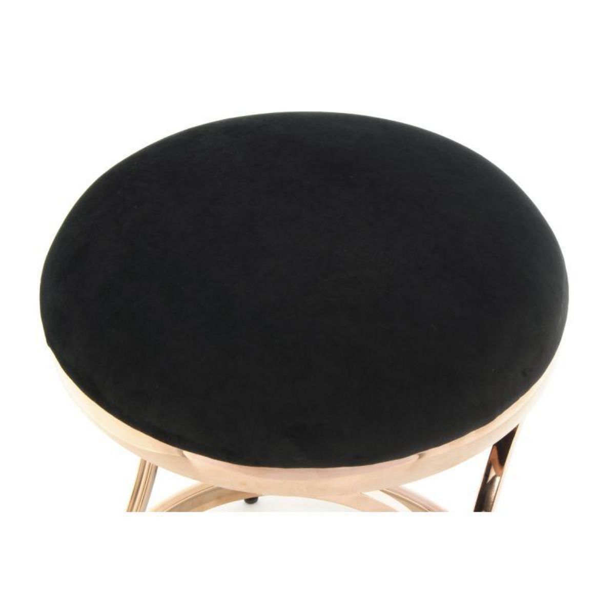 Paris Prix Tabouret Design  Weyda  49cm Noir & Or Rose