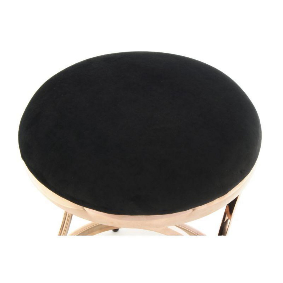 Paris Prix Tabouret Design  Weyda  49cm Noir & Or Rose