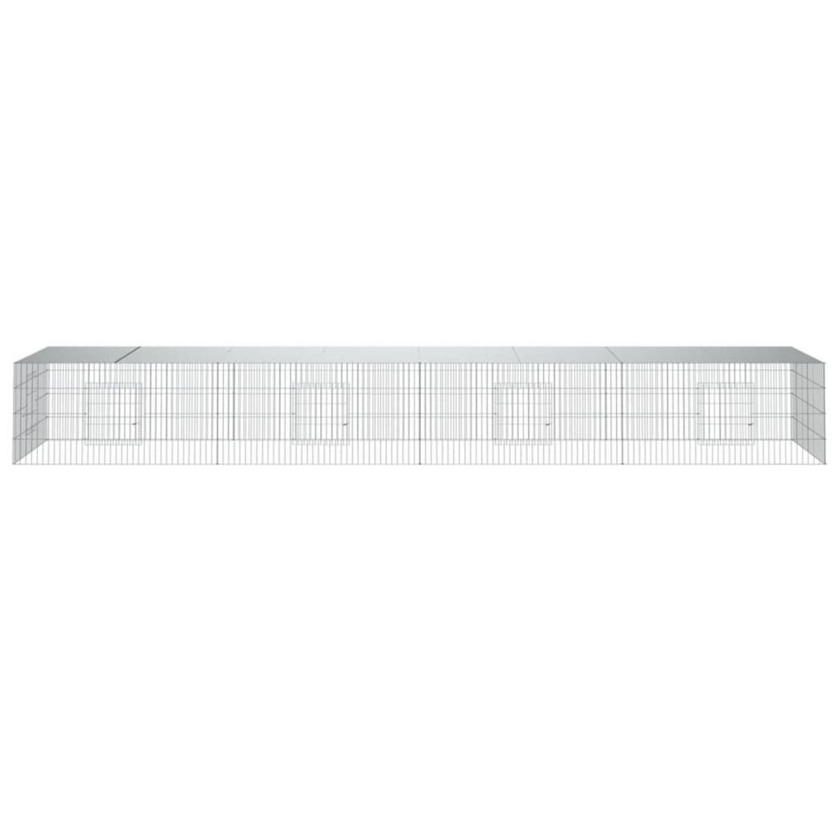 VIDAXL Cage a lapin 4 panneaux 433x109x54 cm Fer galvanise