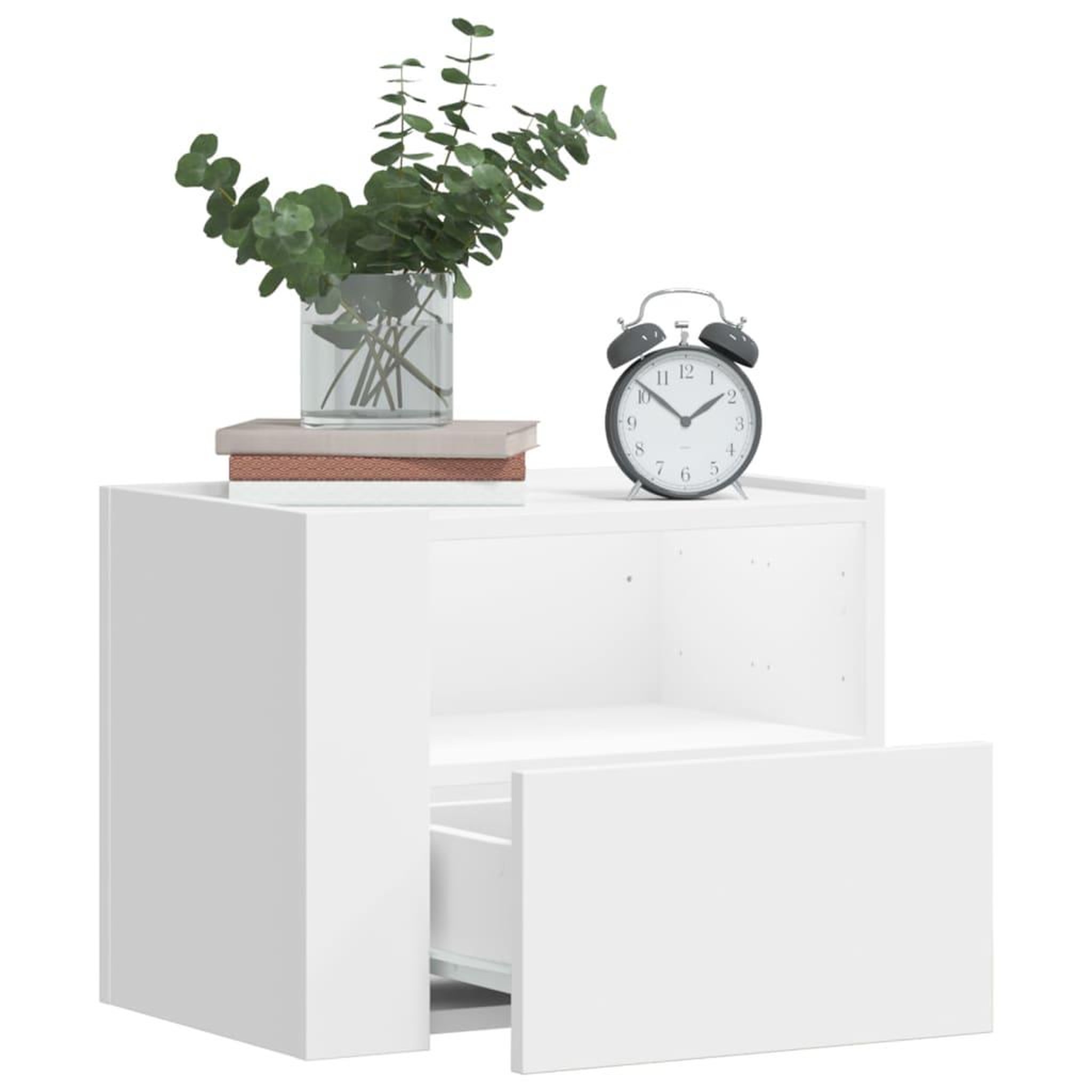 Voir la diapositive 3 : VIDAXL Table de chevet murale blanc 45x30x35 cm