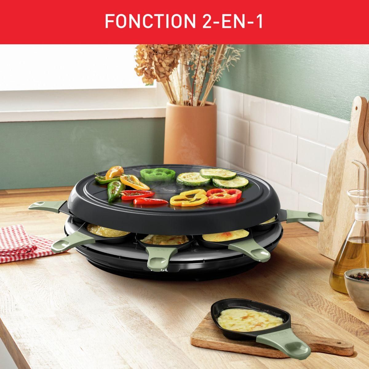 TEFAL Raclette RE31E810 eco 8 coupelles noir