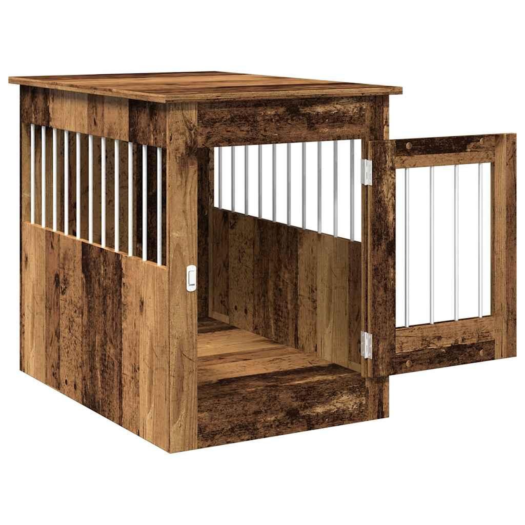 Voir la diapositive 5 : VIDAXL Meuble de cage chiens vieux bois 55x80x68 cm bois d'ingenierie